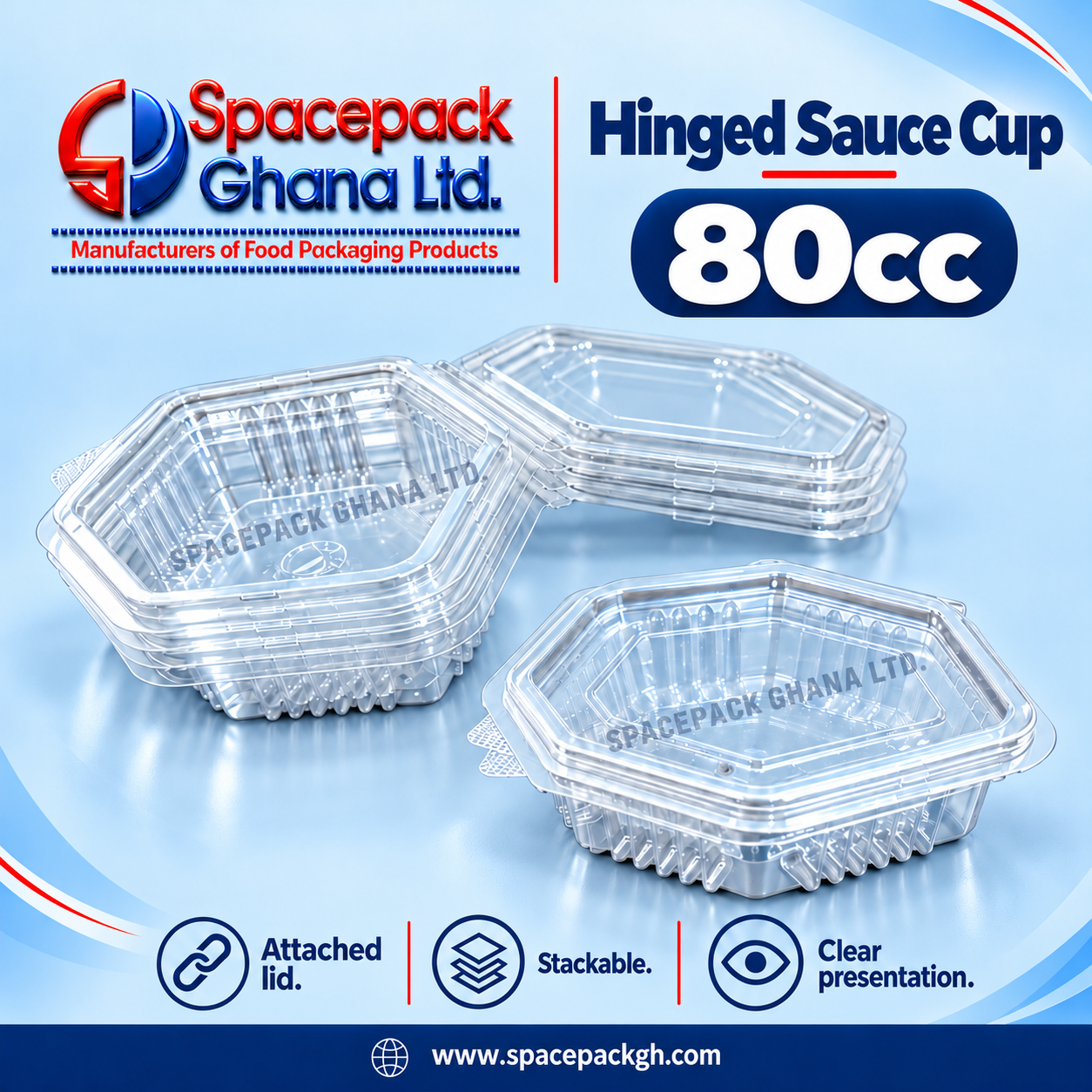 Hinged Sauce Cup 80cc